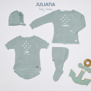 Colección Ropa Infantil Migjorn Prenda Conjunto Ranita y Conjunto Polaina Lazito Verde Agua