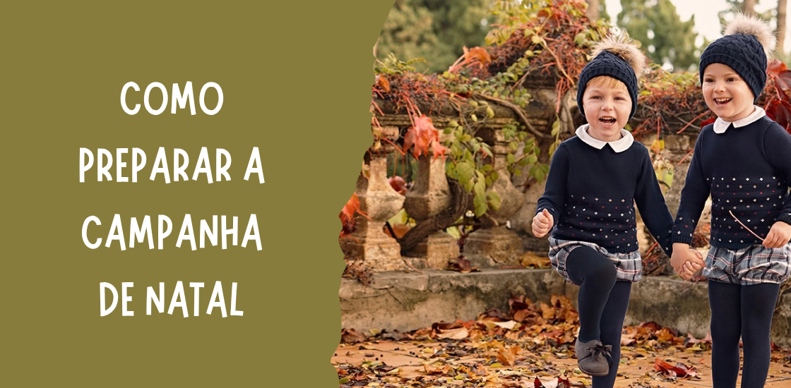Montra de Natal de uma loja de moda infantil